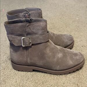 GB Girls Suede Ankle Boots with Buckle